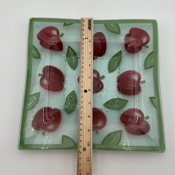 Vintage Blown Glass Red Apple Dish- - Picture 14 of 16